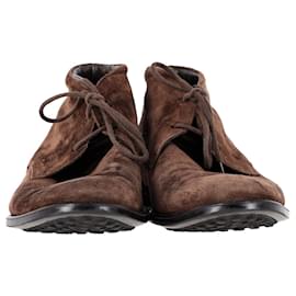 Tod's-Tod's Chukka Ankle Boots in Brown Suede-Brown