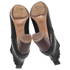 Chloé-Chloé Chelsea-Stiefel mit Wellenschliff aus schwarzem Leder-Schwarz