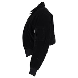 Saint Laurent-Saint Laurent Corduroy Bad Lieutenant Bomber Jacket in Black Cotton-Black