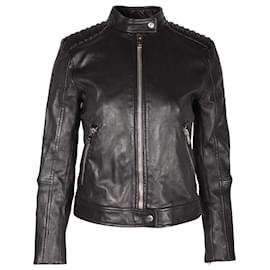 Prada-Prada Biker Jacket in Black Leather-Black