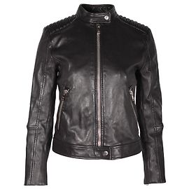 Prada Bikerjacke aus schwarzem Leder Schwarz