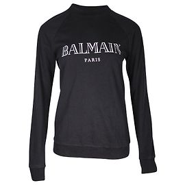 Sweatshirt mit Balmain-Logo aus schwarzer Baumwolle Schwarz