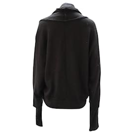 Yohji Yamamoto-Yohji Yamamoto Jersey Jacket with Safety Pin in Black Cotton-Black