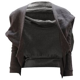 Yohji Yamamoto Veste en Jersey de Coton Gris Gris