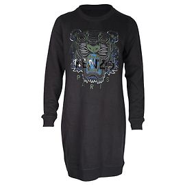 Kenzo upperr Robe Sweat Brodée en Coton Noir Noir
