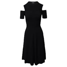Maje-Maje Cold-Shoulder Dress in Black Viscose-Black