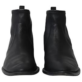 Alexander Wang-Alexander Wang Kori Cutout Ankle Boots In Black Leather -Black