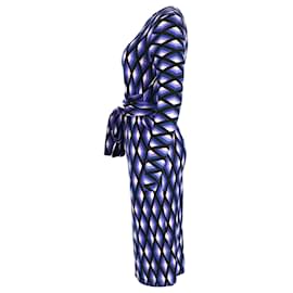 Diane Von Furstenberg-Vestido midi de malha estampado com cinto Diane Von Furstenberg em lã multicolorida-Outro