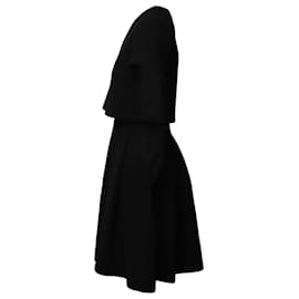 Maje-Maje-Minikleid mit Faltenrock aus schwarzem Polyester-Schwarz