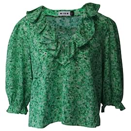 Autre Marque-Rixo Aaliyah Floral Blouse in Green Cotton-Green