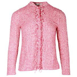 Prada-Prada Tweed Cardigan in Pink Cotton-Other