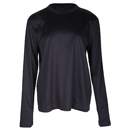 Camiseta Loro Piana de manga larga de algodón negro Negro
