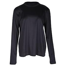 Loro Piana-Loro Piana Langarm-T-Shirt aus schwarzer Baumwolle-Schwarz