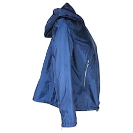 Prada-Prada Hooded Jacket in Blue Nylon-Blue