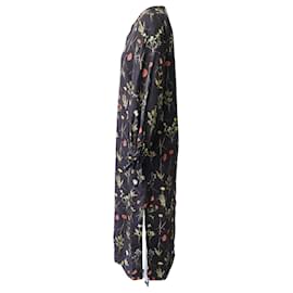Autre Marque-Mother Of Pearl Josie Midi Dress in Floral Print Lyocell Twill -Black