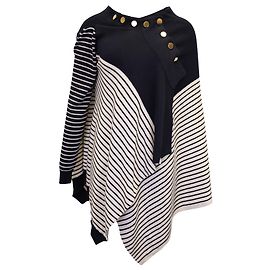 JW Anderson J.W. Anderson Asymmetric Striped Skirt in Multicolor Wool Other Python print