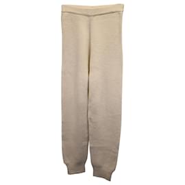Autre Marque-The Frankie Shop Ribbed Lounge Pants in Cream Wool-White,Cream