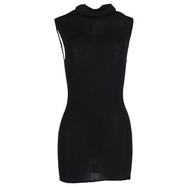 Mini abito aderente senza maniche a coste Rick Owens in cotone nero Nero