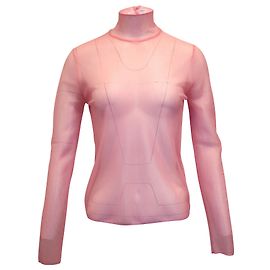 Victoria Beckham Top transparente com gola simulada em poliéster rosa Rosa