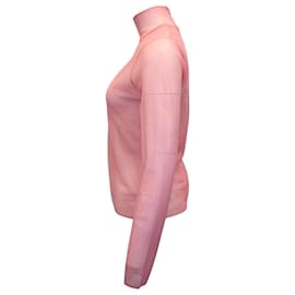 Victoria Beckham-Transparentes Oberteil mit Stehkragen von Victoria Beckham aus rosafarbenem Polyester-Pink