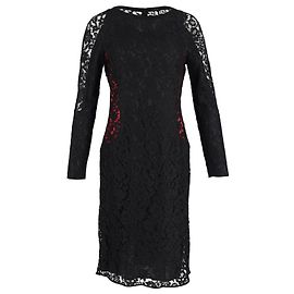 Vestido recto de encaje Joseph de algodón negro Negro