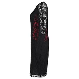Joseph-Joseph Lace Shift Dress in Black Cotton-Black