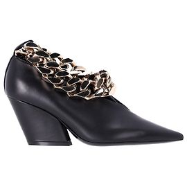 Burberry Brierfield Heels aus schwarzem Leder Schwarz