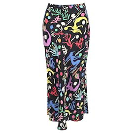 Autre Marque-Rixo Kelly Saia Midi Estampada em Viscose Multicolor-Multicor