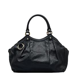 Gucci-Guccissima Leather Sukey Handbag 211944-Black