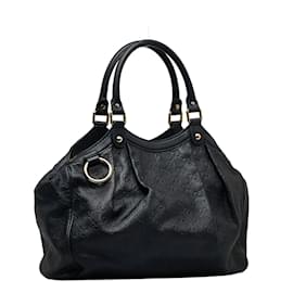 Gucci-Guccissima Leather Sukey Handbag 211944-Black