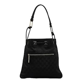 Gucci-GG Canvas Shoulder Bag 001 4021-Black