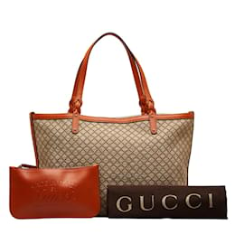 Gucci-Sac cabas artisanal en toile à strass 247209-Marron
