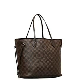 Louis Vuitton-Louis Vuitton Damier Ebene Neverfull MM Bolso tote de lona N51105 en buen estado-Castaño