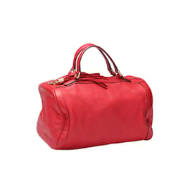 Gucci-Pebbled Medium Soho Boston Bag-Red