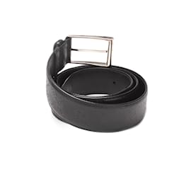 Gucci-Gucci Leather Guccissima Buckle Belt  Leather Belt in Good condition-Black