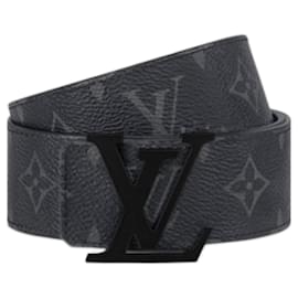Louis Vuitton-Iniciales LV 40Cinturón MM negro mate-Negro