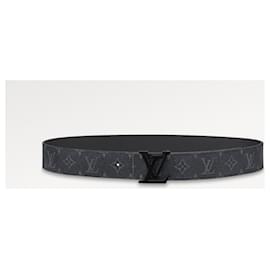 Louis Vuitton-LV Iniciais 40Faixa preta fosca MM-Preto