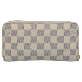 Louis Vuitton-LOUIS VUITTON Damier Azur Zippy Wallet Portafoglio lungo N63503 LV Aut 55664-Altro