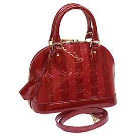 Louis Vuitton-LOUIS VUITTON Vernis Rayure Alma BB Bag 2way Pomme D'amour M91593 LV Auth 55057-Other