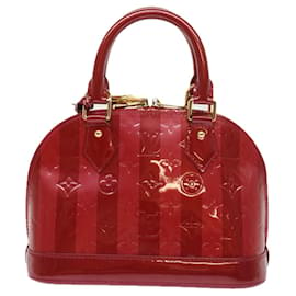 Louis Vuitton-LOUIS VUITTON Vernis Rayure Alma BB Tasche 2Weise Pomme d'amour M91593 LV Auth 55057-Andere