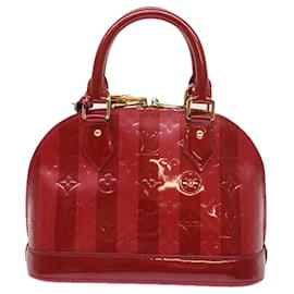 Louis Vuitton-LOUIS VUITTON Vernis Rayure Alma BB Bag 2way Pomme D'amour M91593 LV Auth 55057-Other