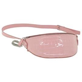 Balenciaga-BALENCIAGA Bolso Para Cuerpo En Relieve Croco Cuero Rosa Auth 54195-Rosa