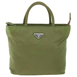 Prada-PRADA Hand Bag Nylon Khaki Auth ac2223-Khaki
