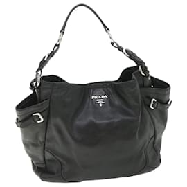 Prada-PRADA Shoulder Bag Leather Black Auth am5052-Black