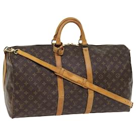 Louis Vuitton-Louis Vuitton Monograma Keepall Bandouliere 55 Boston Bag M41414 Autenticação de LV 55218-Monograma