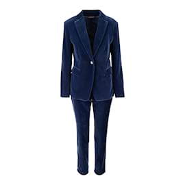 Max Mara-Max Mara Studio Velvet Suit-Blue