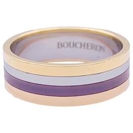 Boucheron-Anel Boucheron “Meus Primeiros Quatro”, dois ouro e aço.-Outro
