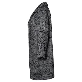Chanel-Chanel, Abrigo de lana y tweed con lentejuelas-Negro
