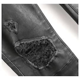 J Brand-Lederjeans von J Brand in Distressed-Optik-Schwarz