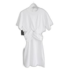 T by Alexander Wang - Robe t-shirt drapée croisée sur le devant Blanc